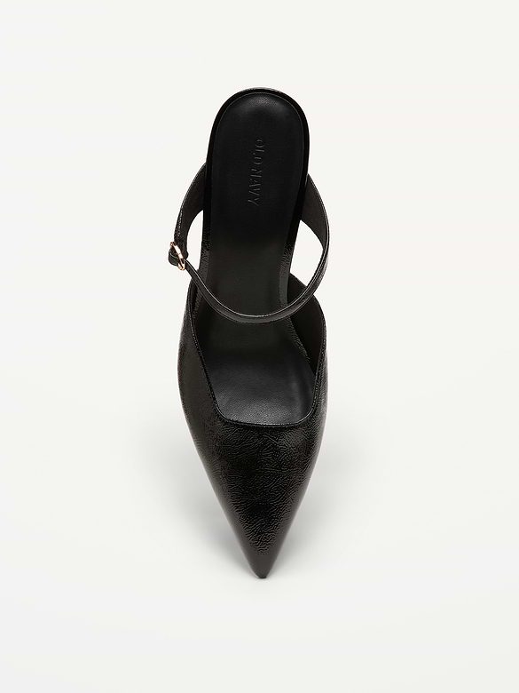 Buckle-Strap Mule Heels for Women