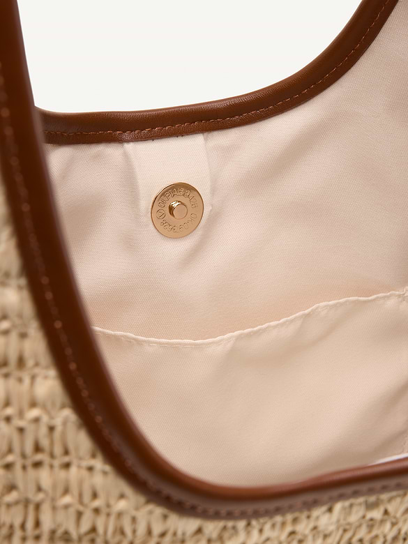 Oversized Raffia Hobo Bag