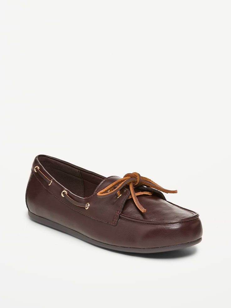 Image number 1 showing, Faux-Leather Boat Shoes for Women