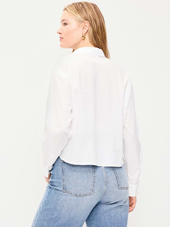Chemisier court à broderie anglaise