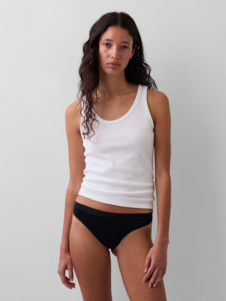 Image number 1 showing, Organic Stretch Cotton Logo Thong