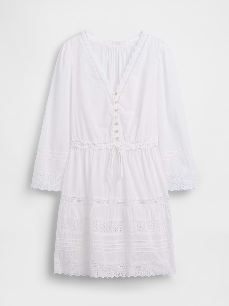 Image number 5 showing, Lace-Trim Mini Dress