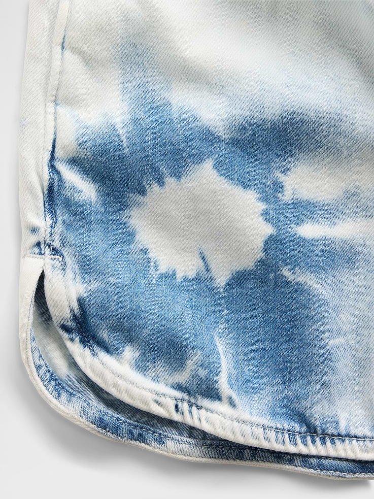 Image number 5 showing, Kids High Rise Tie-Dye Denim Easy Shorts