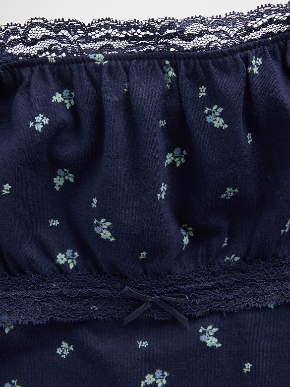 Kids Lace-Trim Puff-Sleeve Top