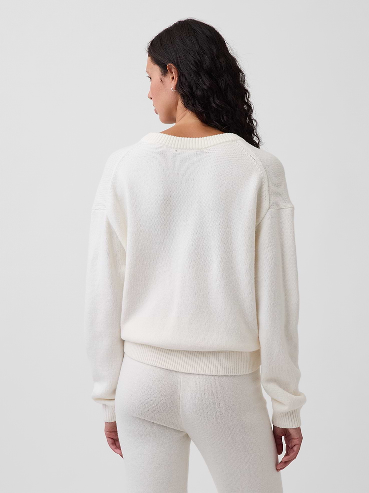 Image number 3 showing, CashSoft Oversized V-Neck Sweater