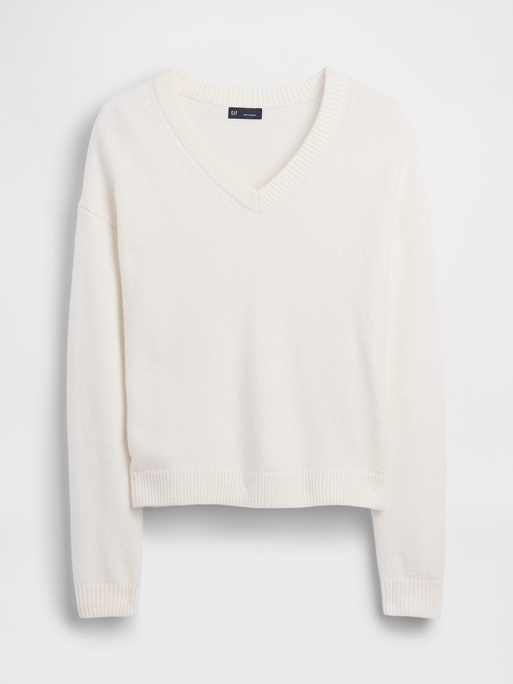 Image number 6 showing, CashSoft Oversized V-Neck Sweater