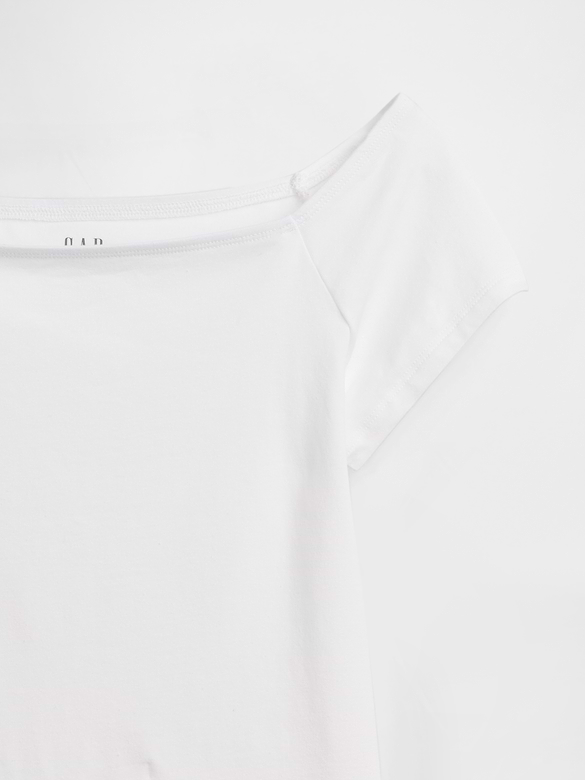 CloseKnit Jersey Off-Shoulder Crop T-Shirt