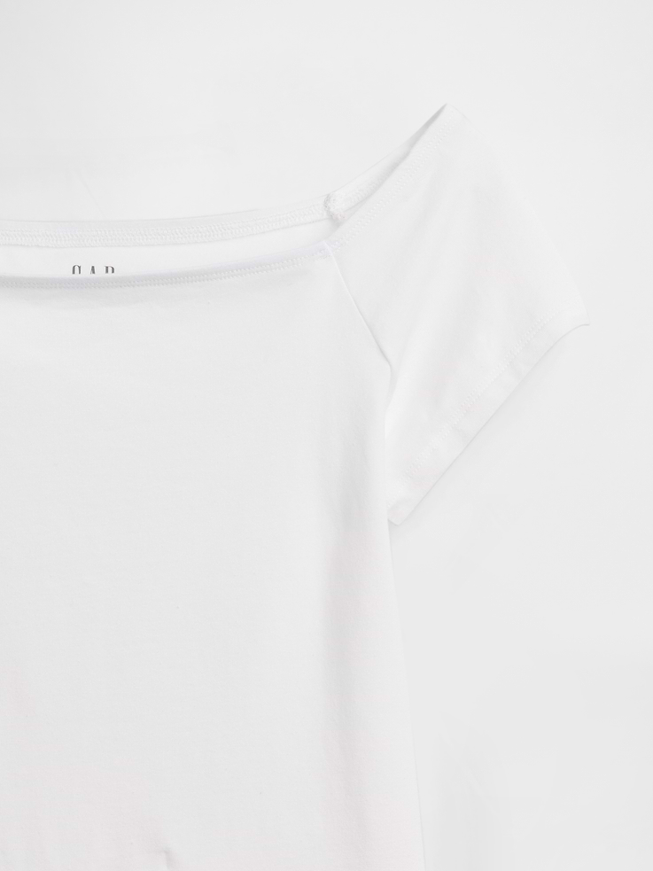 Image number 4 showing, CloseKnit Jersey Off-Shoulder Crop T-Shirt