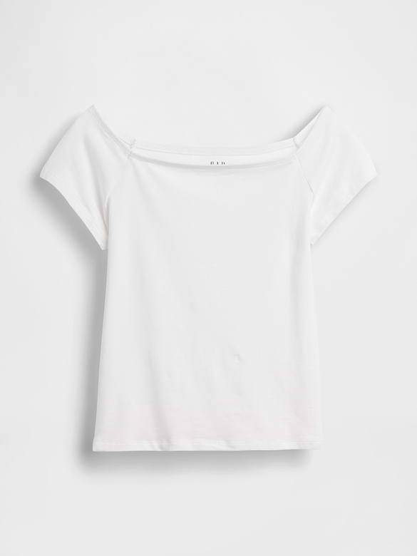 CloseKnit Jersey Off-Shoulder Crop T-Shirt