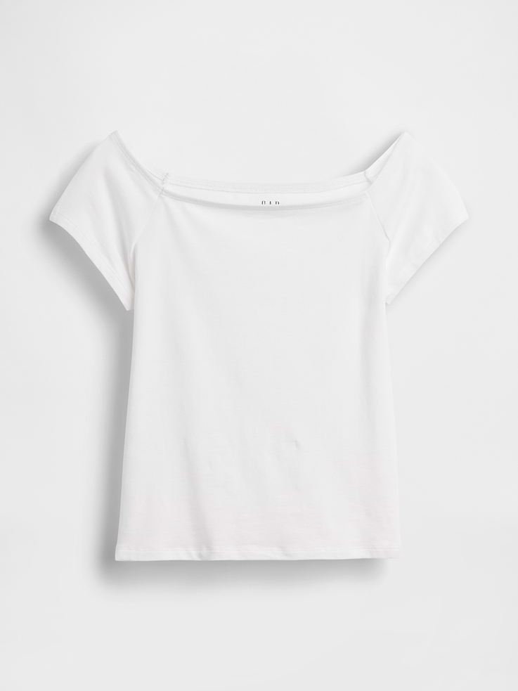 Image number 5 showing, CloseKnit Jersey Off-Shoulder Crop T-Shirt
