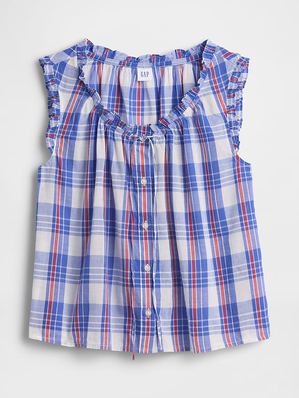 Relaxed Sleeveless Tie-Neck Top