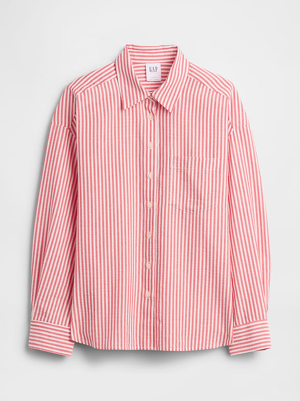 Oversized Shirt in Seersucker