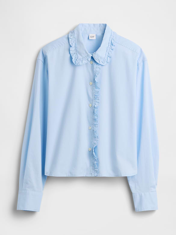 Relaxed Cropped Poplin Shirt