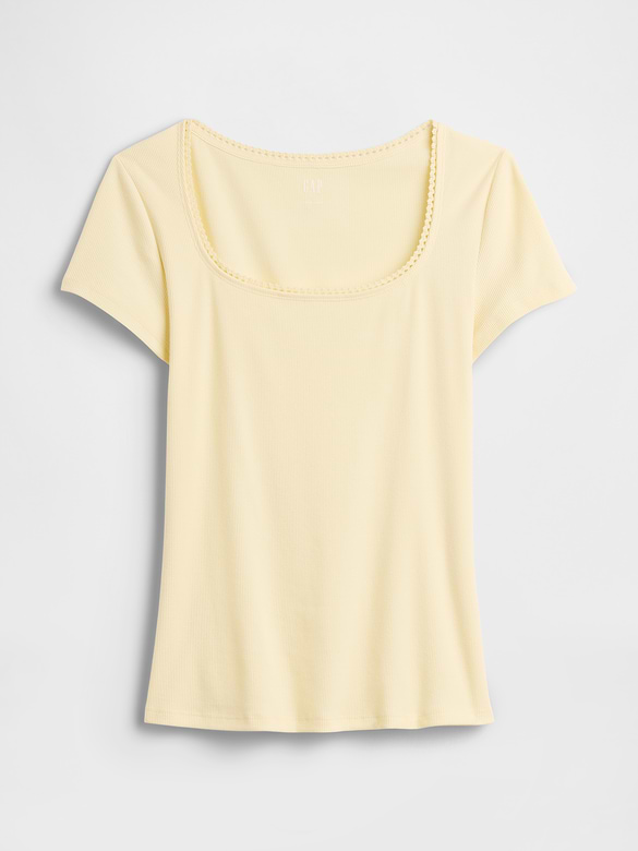 Ribbed Squareneck Top