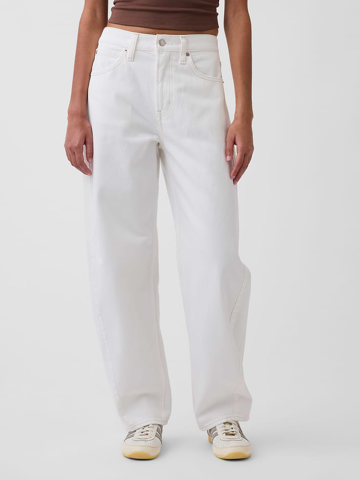 Image number 2 showing, High Rise Barrel Jeans