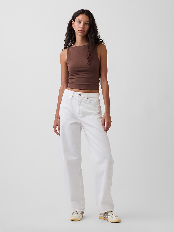 Image number 1 showing, High Rise Barrel Jeans