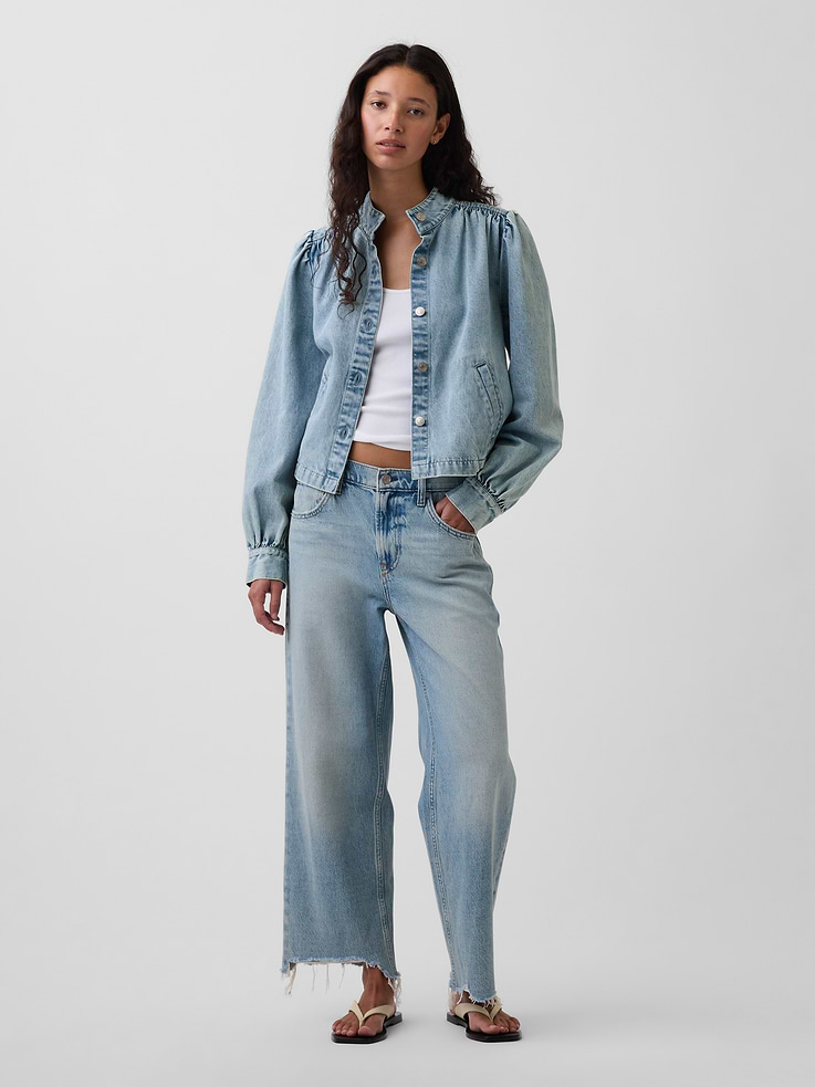 Image number 1 showing, Low Slung Relaxed Crop Jeans