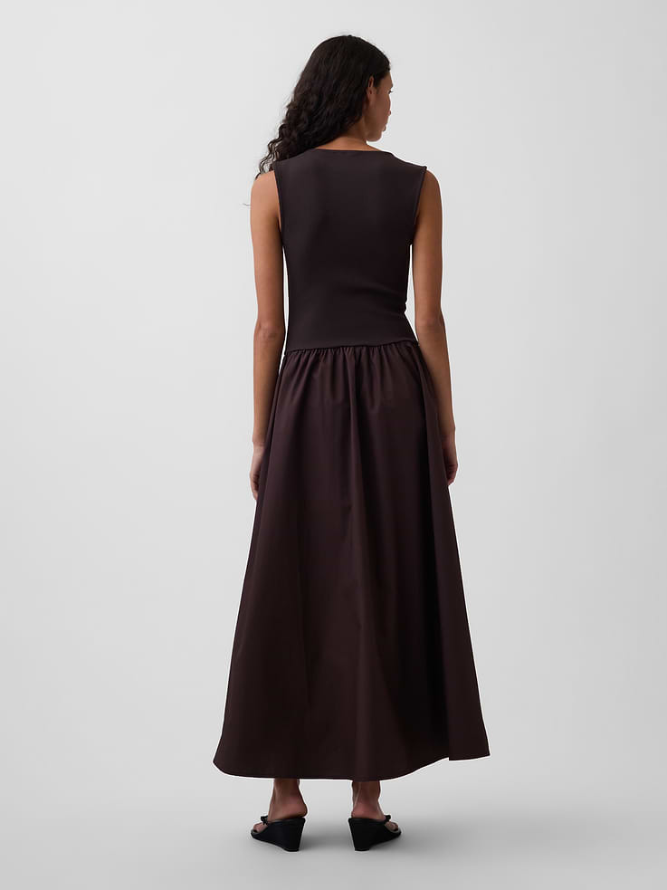 Image number 2 showing, Mixed Media Drop-Waist Maxi Dress