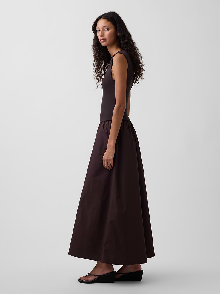 Image number 3 showing, Mixed Media Drop-Waist Maxi Dress