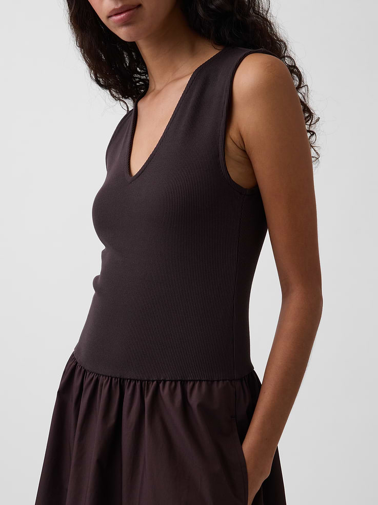 Image number 4 showing, Mixed Media Drop-Waist Maxi Dress