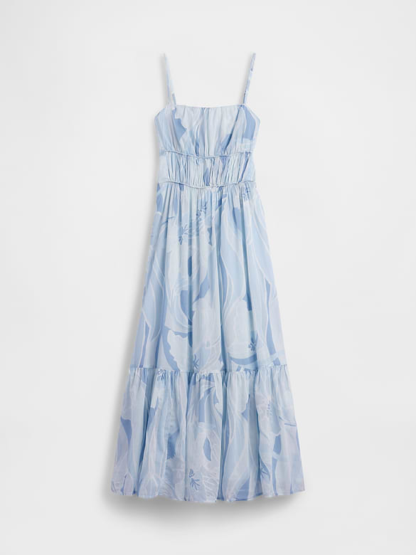 Tiered Tie-Back Maxi Dress