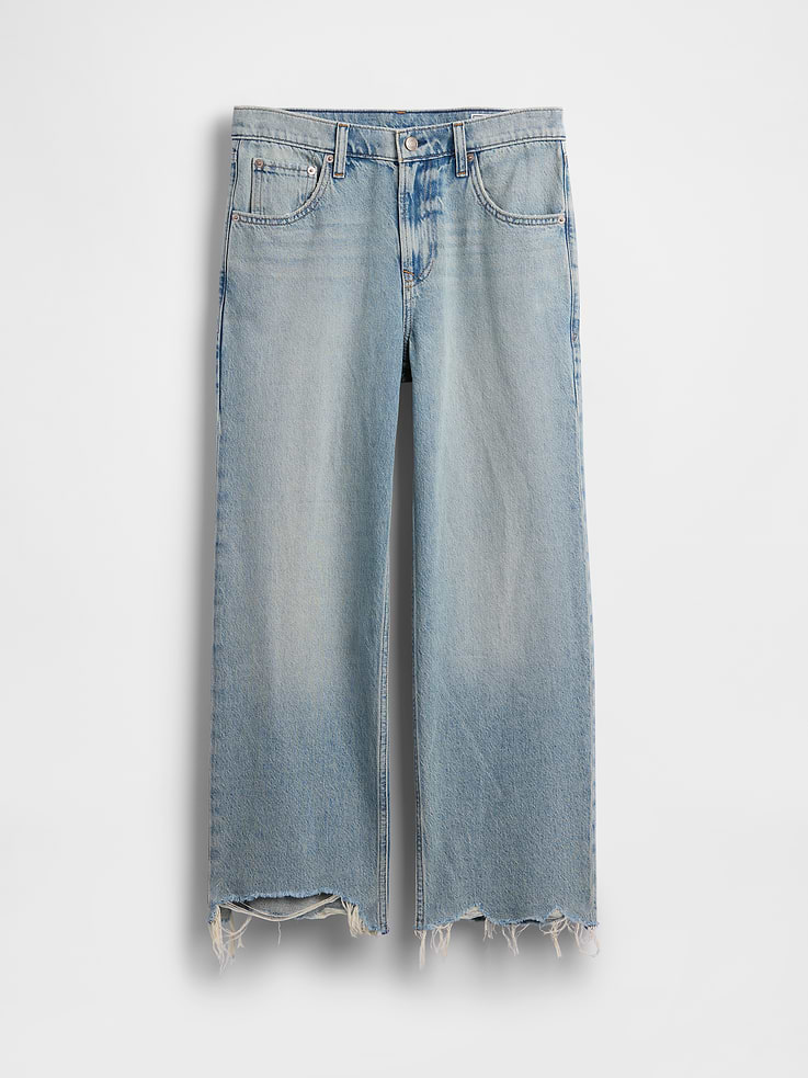 Image number 5 showing, Low Slung Relaxed Crop Jeans