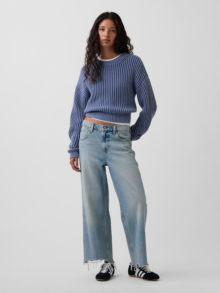 Image number 6 showing, Low Slung Relaxed Crop Jeans
