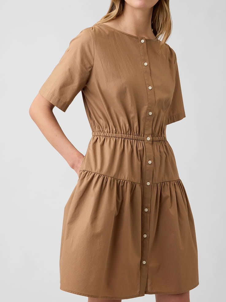 Image number 3 showing, Poplin Button-Up Mini Dress