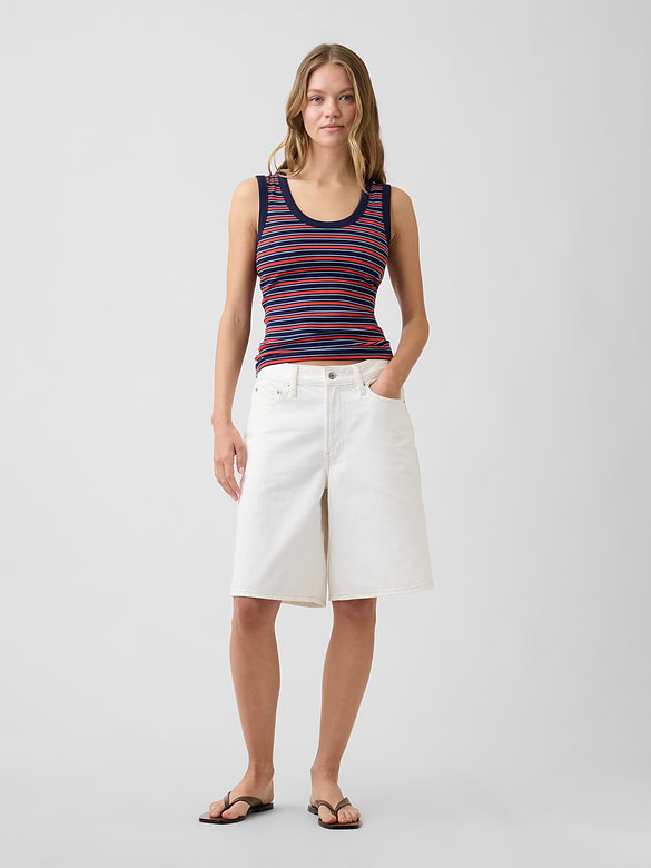 Ribbed Scoopneck Tank Top