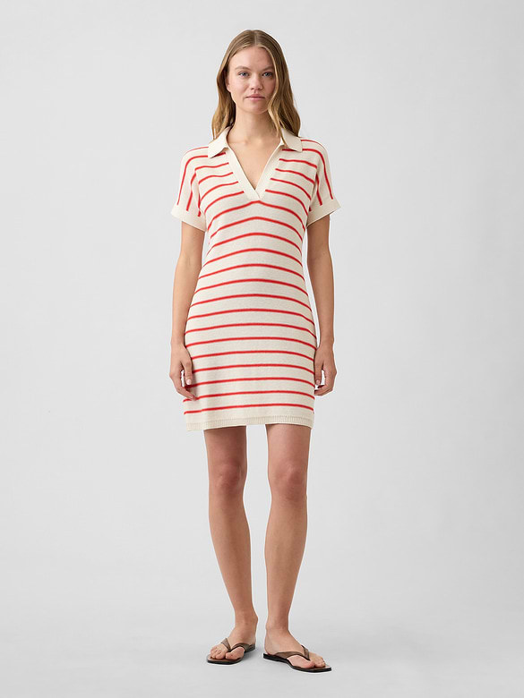 Polo Sweater Mini Dress