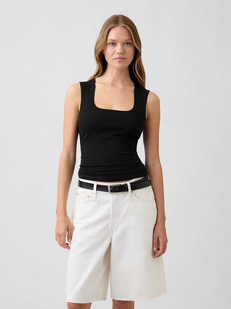 Image number 1 showing, Squareneck Shell Tank Top