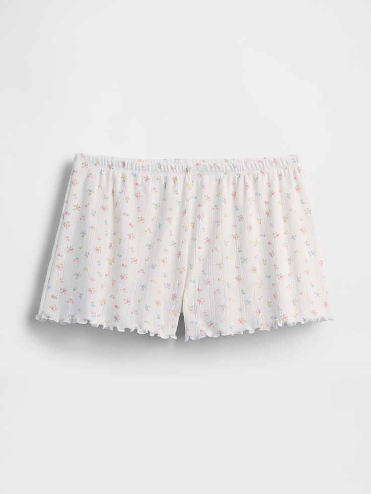 Image number 6 showing, Pointelle Lettuce-Hem PJ Shorts