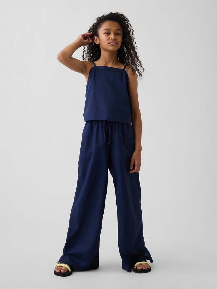 Image number 1 showing, Kids Linen-Cotton Easy Wide-Leg Pants
