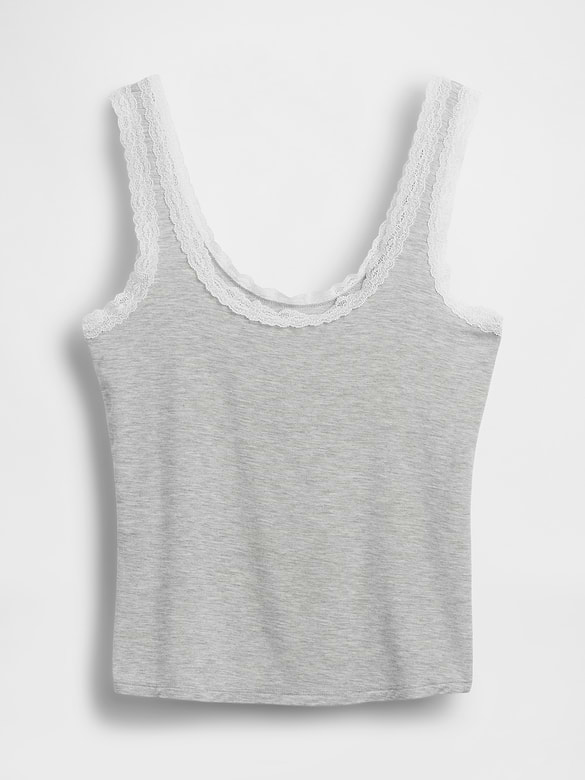SoftMade Modal Lace-Trim PJ Tank Top