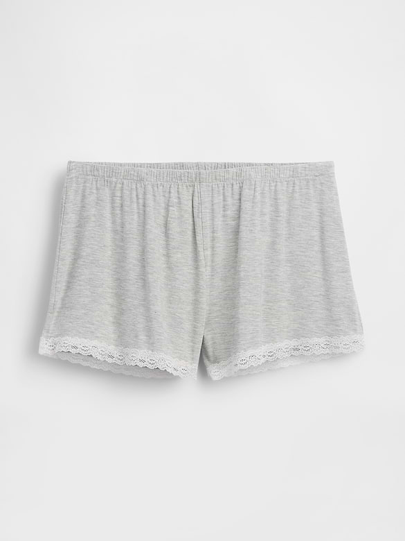 SoftMade Modal Lace-Trim PJ Shorts