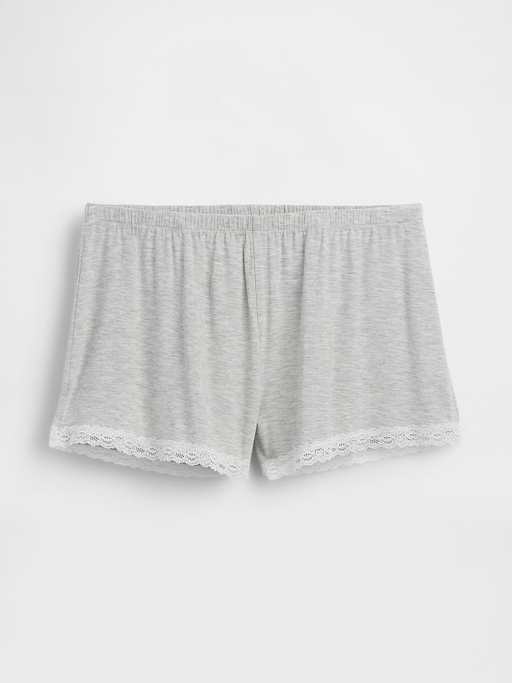 Image number 6 showing, SoftMade Modal Lace-Trim PJ Shorts