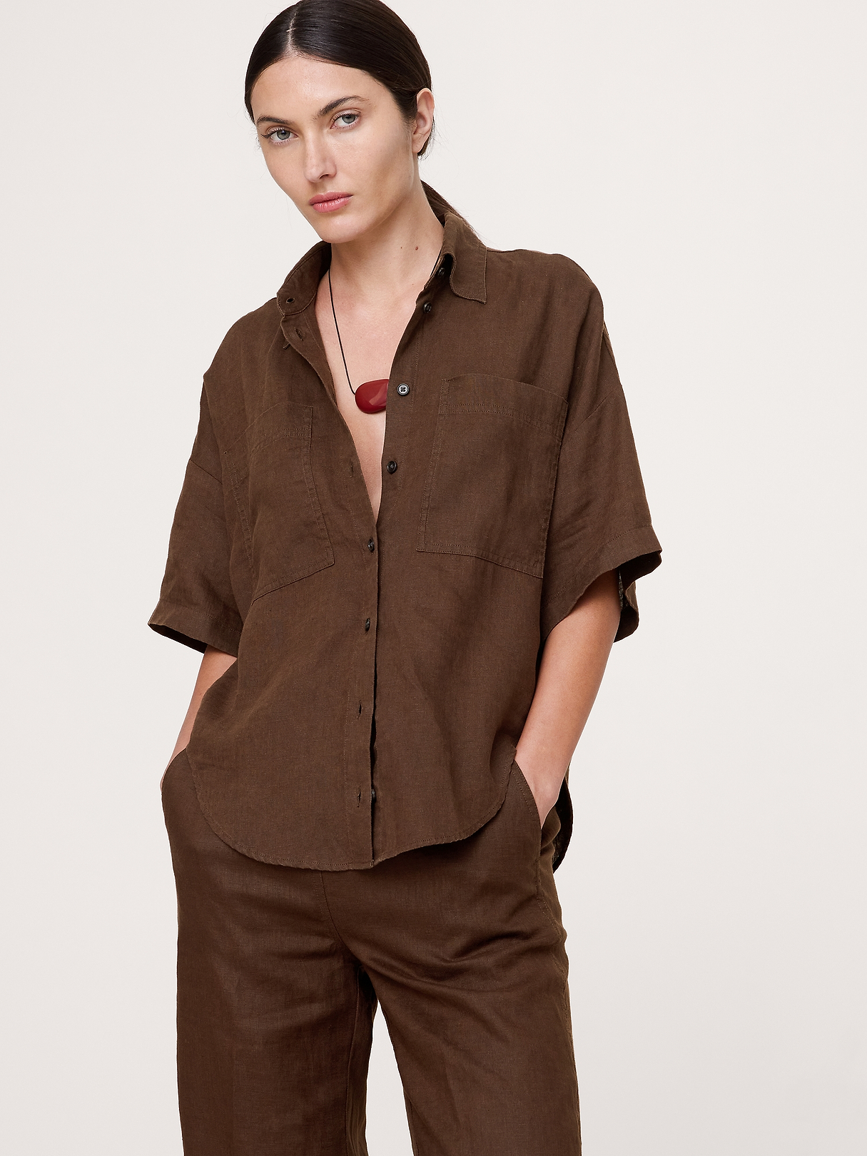 Linen Short-Sleeve Shirt | Banana Republic