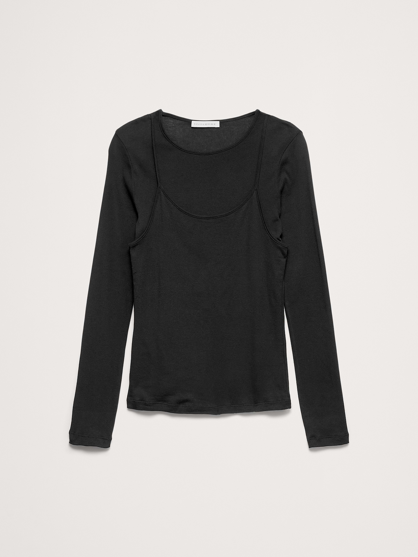 L'image numéro 4 présente T-shirt à manches longues en coton léger double épaisseur