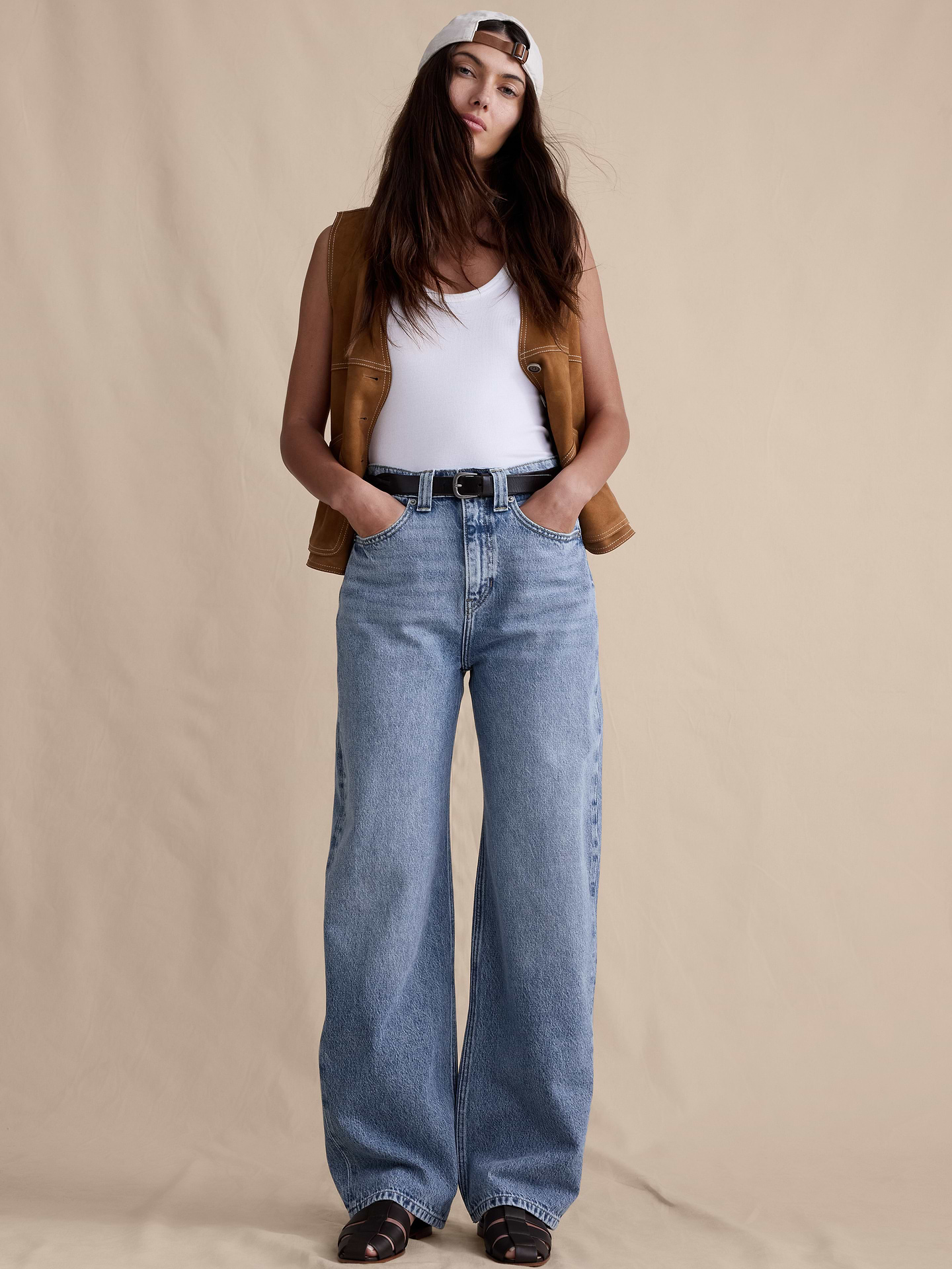 Image number 1 showing, High-Rise Relaxed Wide-Leg Jean