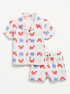 L'image numéro 1 présente Ensemble short et chemise à tissage double à motif pour bébé