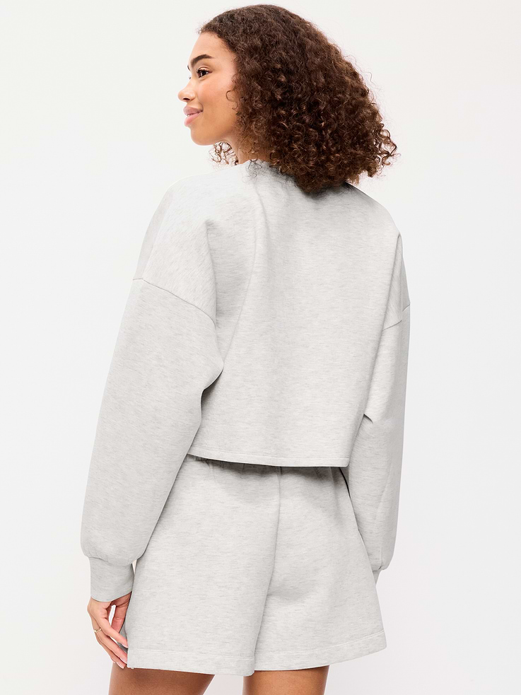 Image number 2 showing, Bounce Fleece Crew-Neck Cropped Sweatshirt