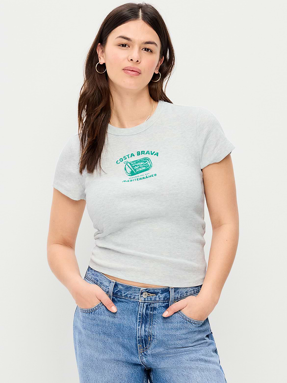 T-shirt moulant à imprimé