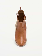 Image number 2 showing, Faux-Leather Side-Zip Western Boots for Toddler Girls