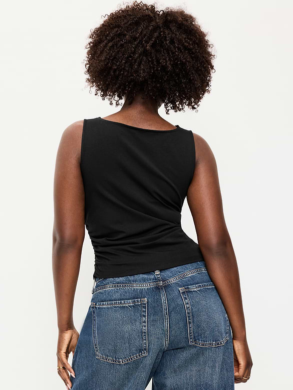 Asymmetrical Side-Cinch Tank Top