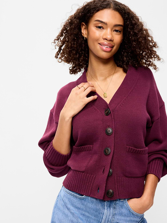 Seaside Cotton V-Neck Cardigan Sweater