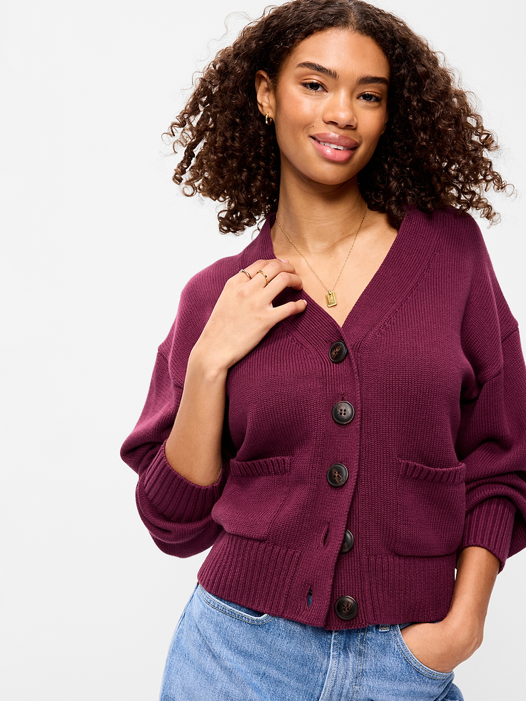 Image number 1 showing, Seaside Cotton V-Neck Cardigan Sweater