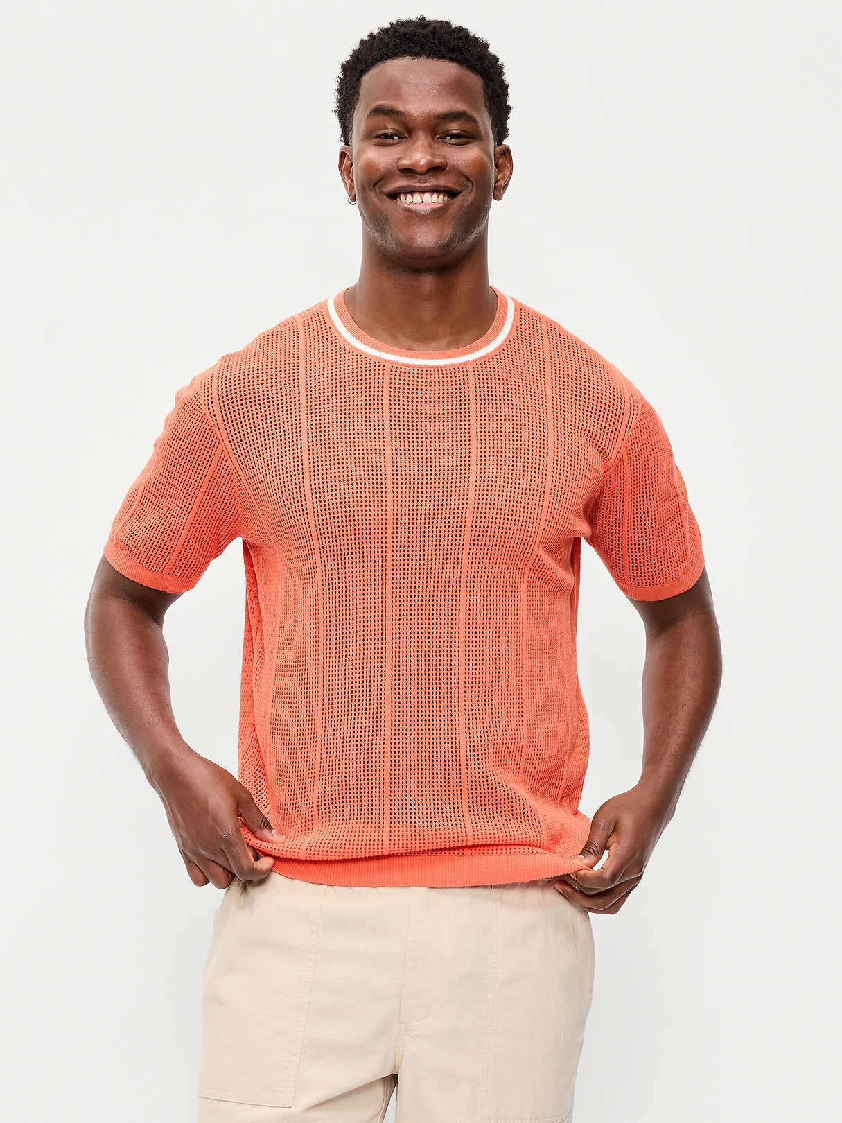 Relaxed Mesh-Knit T-Shirt | Old Navy