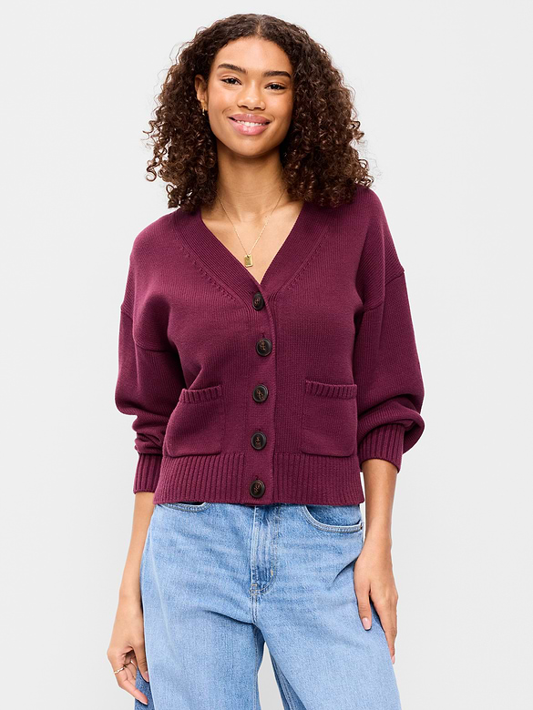 Seaside Cotton V-Neck Cardigan Sweater