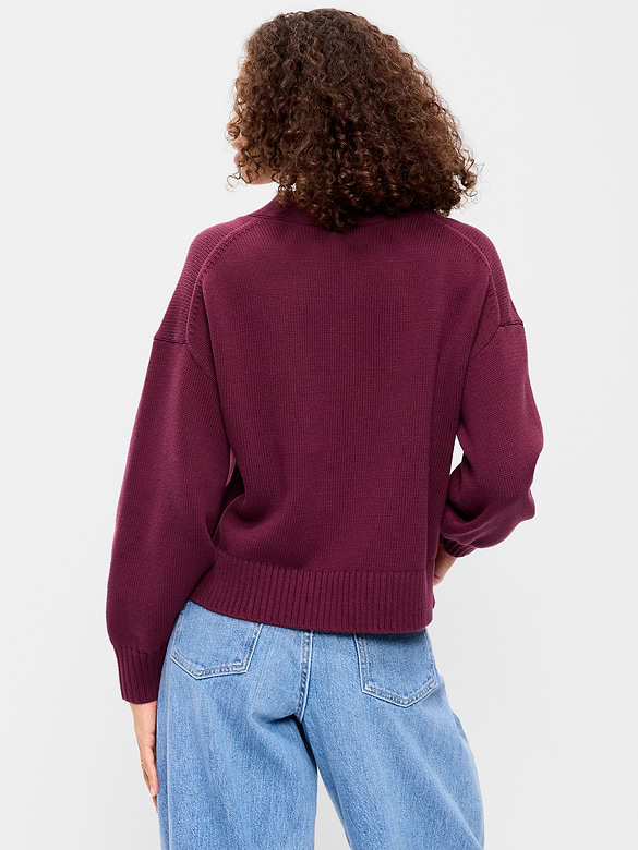 Seaside Cotton V-Neck Cardigan Sweater
