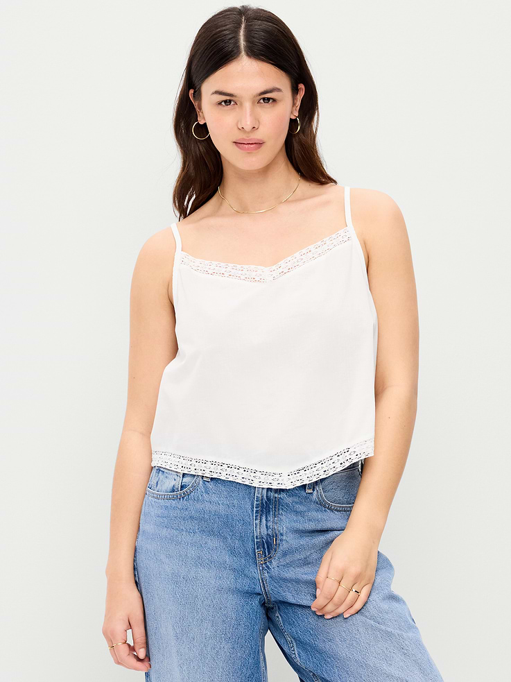 Image number 5 showing, Lace-Trim Scarf Tank Top